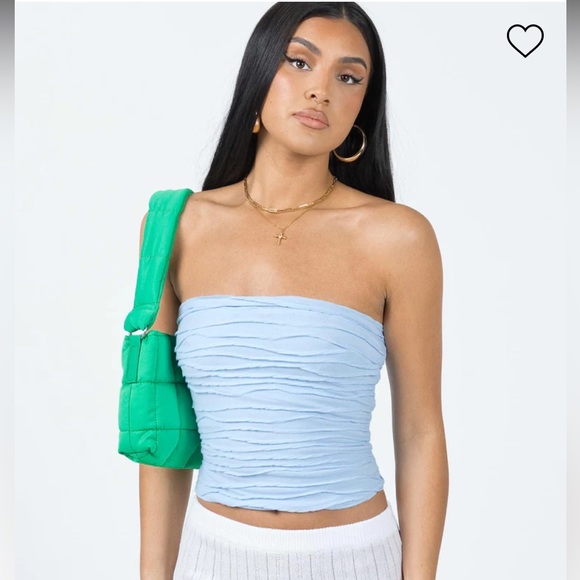Princess Polly Tops - New Princess Polly Cecile Strapless Top in Blue